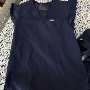Figs Navy Blue Scrub Top